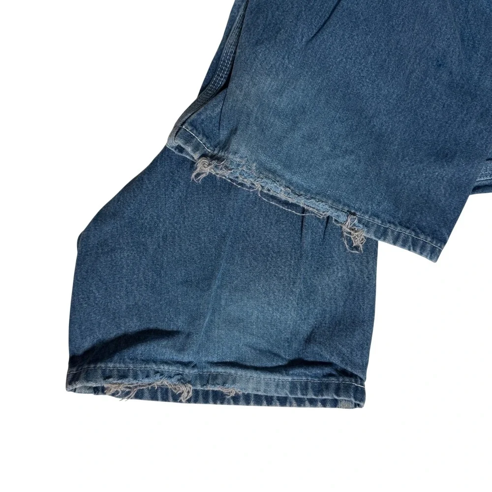 Carhartt B13 DST Mens 40x32 Blue Denim Carpenter Work Pants Distressed Dungaree